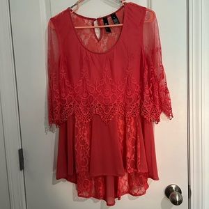 Women’s Size Small Lace & Sheer Top